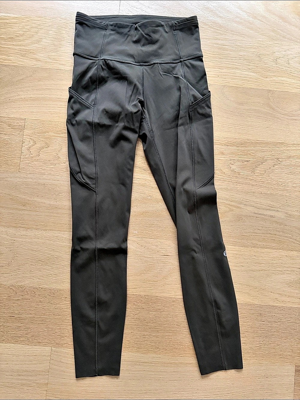 Lululemon Fast and Free High-Rise Tight Olive Athletic Leggings 4